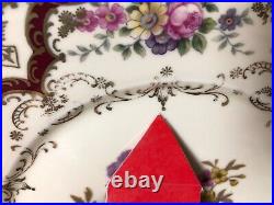 Beautiful Set Of 11 Baronet F&B Co. Bohemian 11 Dinner Plates Floral Burgundy