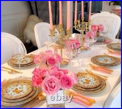 Bernardaud Limoges France Phoebe White- Gold Dinner- 12 Charger Plates