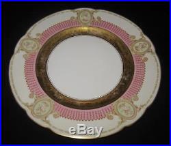 Black Knight BLK51, Gold Pink & Cream Rim with Ladies Cameos Dinner Plate, 11