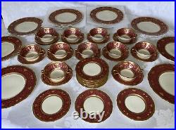 Black Knight Bavaria Eldorado Gold Encrusted China (46) Dinner Cream Soup Bread