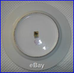 Black Knight Dinner Plate Gold Encrusted Floral Ribbon MINT Bailey Banks Biddle