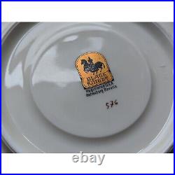 Black Knight Gold Scroll Porcelain China RARE 567 505-2 2Bread / 2 Dinner Plates