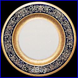 Black Knight Hutschenreuther Bavaria Cobalt Blue Gold Trim 10.25 Dinner Plate