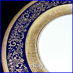 Black Knight Hutschenreuther Bavaria Cobalt Blue Gold Trim 10.25 Dinner Plate