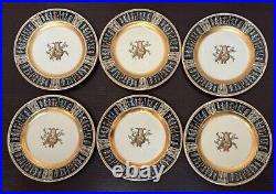 Black Knight Plates Dancers on Rim, Lyre, Rim, Gold 6.25 Side Plates