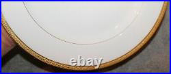C 1910 Limoges Elite Works France Gold Encrusted White 9 3/4 Dinner Plates (12)