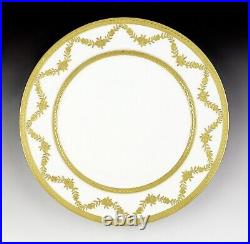 C1907-1919 Set of 12 Limoges Gilded Porcelain Dinner Plates Tressemann Vogt