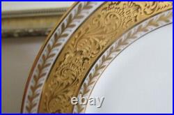 CH Field Haviland Limoges France Set 0f 6 Dessert Plate Raised Gold