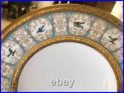 CH Field Haviland Limoges Gold Incrustation Pompadour Bird Dinner Plate 10 rare