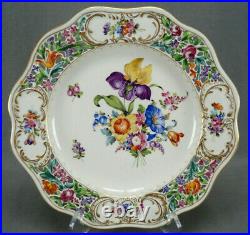 Carl Thieme Dresden Hand Painted Floral & Gold Reticulated 10 3/8 Dinner Plate