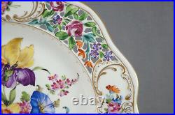 Carl Thieme Dresden Hand Painted Floral & Gold Reticulated 10 3/8 Dinner Plate