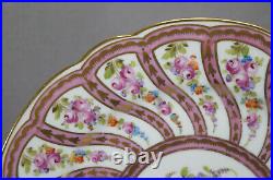 Carl Thieme Dresden Hand Painted Floral Pink & Gold 9 1/2 Dinner Plate J