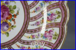 Carl Thieme Dresden Hand Painted Floral Pink & Gold 9 1/2 Dinner Plate K