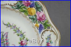 Carl Thieme Dresden Marie Antoinette Floral Gold Reticulated 10 1/2 Dinner Plate