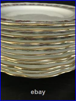 Cauldon england plates roses gold trim antique Set of 11 Plates