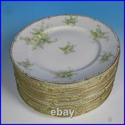 Ch Field Haviland GDA Limoges Double Gold Flowers 12 Dinner Plates 9¾ inches