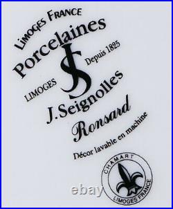 Chamart Limoges France J. Seignolles Ronsard Red 22Kt Gold Plated Charger Plate