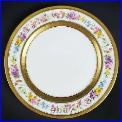 Charles Ahrenfeldt Limoges Gold Porcelain Dinner Plate Hand Painted Floral