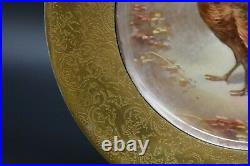 Charles Martin Limoges Hand Painted Enameled Gold Encrusted Game Bird Plate A
