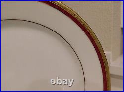 Charter Club Grand Buffet / Fashion Buffet Gold Red Band Dinner Plates (6)