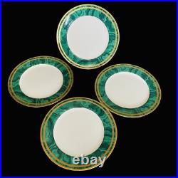 Christian Dior Gaudron Malachite Green Dinner Plate Set 4 EUC Christian Dior Gaudron Malachite Green Dinner Plate Set 4 EUC