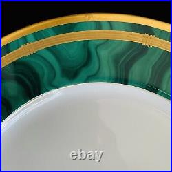 Christian Dior Gaudron Malachite Green Dinner Plate Set 4 EUC Christian Dior Gaudron Malachite Green Dinner Plate Set 4 EUC