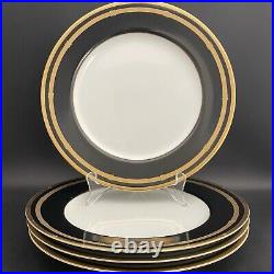 Christian Dior Gaudron Onyx Dinner Plates 4pc Set 1991-99 Made in Japan 10.75d