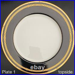 Christian Dior Gaudron Onyx Dinner Plates 4pc Set 1991-99 Made in Japan 10.75d