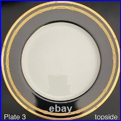 Christian Dior Gaudron Onyx Dinner Plates 4pc Set 1991-99 Made in Japan 10.75d