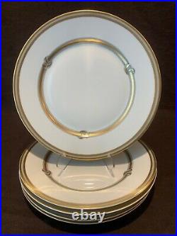 Christofle France Ruban Or Dinner Plates 10 3/8 Dia Set of 5 Gold Ribbon READ