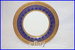 Circa 1940 9 Vintage Bohemia Ceramic Works Gold Encrusted Dinner Plates