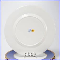 Coalport Athlone Blue White Gold Dinner Plates 10.75dia 4pc Lot A