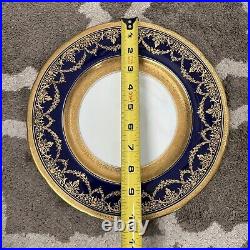 Coalport England Gold Blue Color Dinner Plates (4)