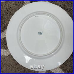 Coalport England Gold Blue Color Dinner Plates (4)