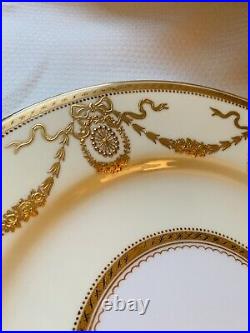 Copeland Dinner Plate Handpainted Gold Bows Ribbons