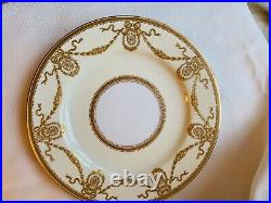 Copeland Dinner Plate Handpainted Gold Bows Ribbons