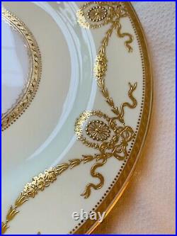 Copeland Dinner Plate Handpainted Gold Bows Ribbons