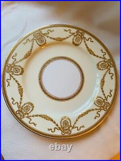 Copeland Dinner Plate Handpainted Gold Bows Ribbons