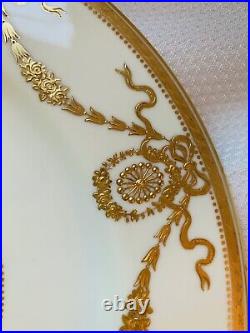 Copeland Dinner Plate Handpainted Gold Bows Ribbons