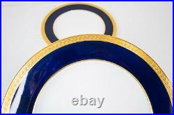 Copeland Spode Cobalt Blue Gold Encrusted Dinner Plates Set 10 -10 1/4D Antique
