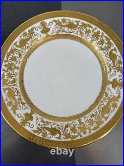 Crown Sutherland Gold Trim Dinner Plate Set Of 6 #3028 Heavy