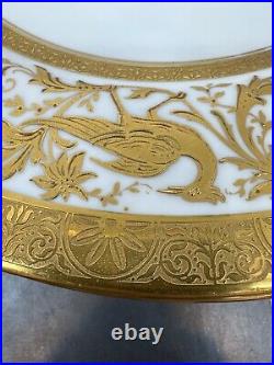 Crown Sutherland Gold Trim Dinner Plate Set Of 6 #3028 Heavy