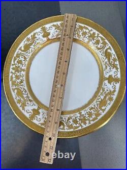 Crown Sutherland Gold Trim Dinner Plate Set Of 6 #3028 Heavy