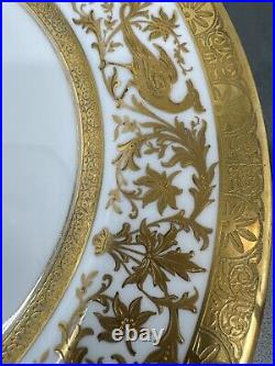 Crown Sutherland Gold Trim Dinner Plate Set Of 6 #3028 Heavy