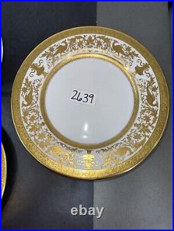 Crown Sutherland Gold Trim Dinner Plate Set Of 6 #3028 Heavy