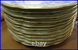 Czech porcelain elegant dinner plates gold on ivory set 11 1930s Haas-Czjzek
