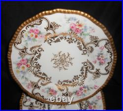 D&Co Delinieres Bernardaud Limoges Heavy Gilt Floral Hand Painted Plates 9 D&Co Delinieres Bernardaud Limoges Heavy Gilt Floral Hand Painted Plates 9