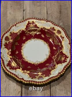Davis Collamore Copeland Gilded Red Dinner Plates (Set of 11) Davis Collamore Copeland Gilded Red Dinner Plates (Set of 11)