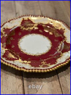 Davis Collamore Copeland Gilded Red Dinner Plates (Set of 11) Davis Collamore Copeland Gilded Red Dinner Plates (Set of 11)
