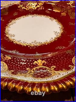 Davis Collamore Copeland Gilded Red Dinner Plates (Set of 11) Davis Collamore Copeland Gilded Red Dinner Plates (Set of 11)